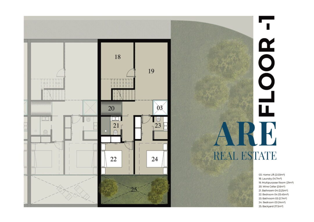 Plan de la villa A         Sous-sol