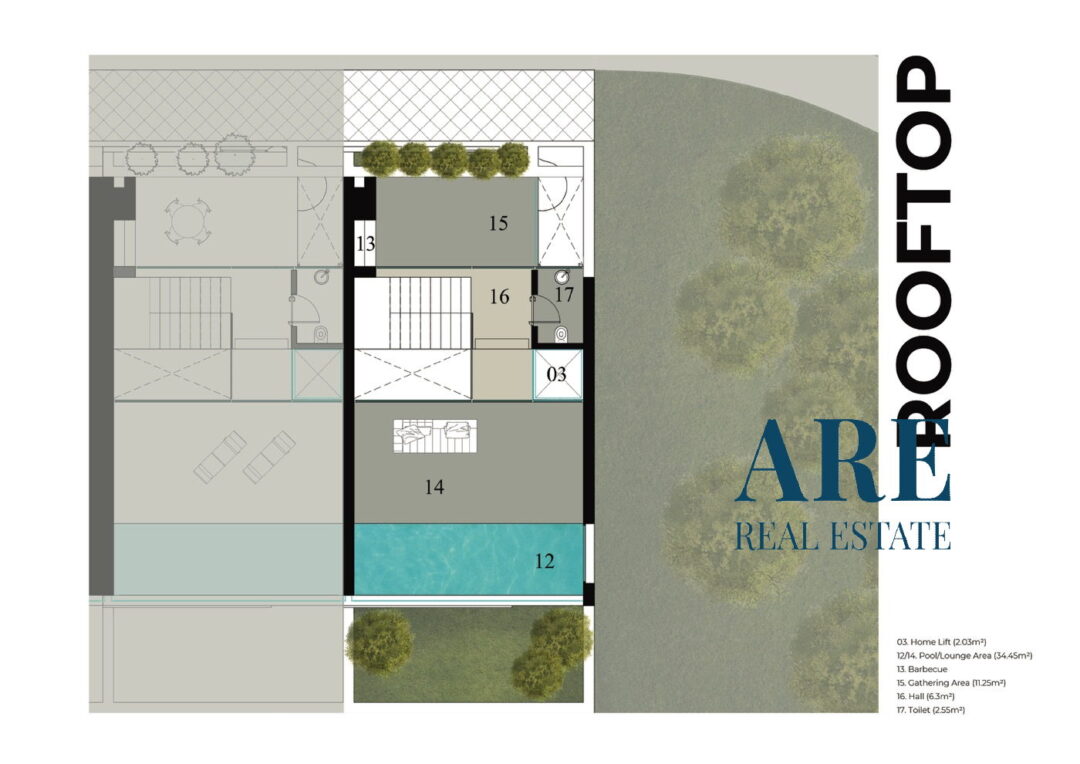 Plan de la villa A                   Toit-terrasse